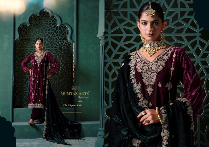 Rukhsar By Mumtaz Arts Crush Velvet Designer Salwar Suits 